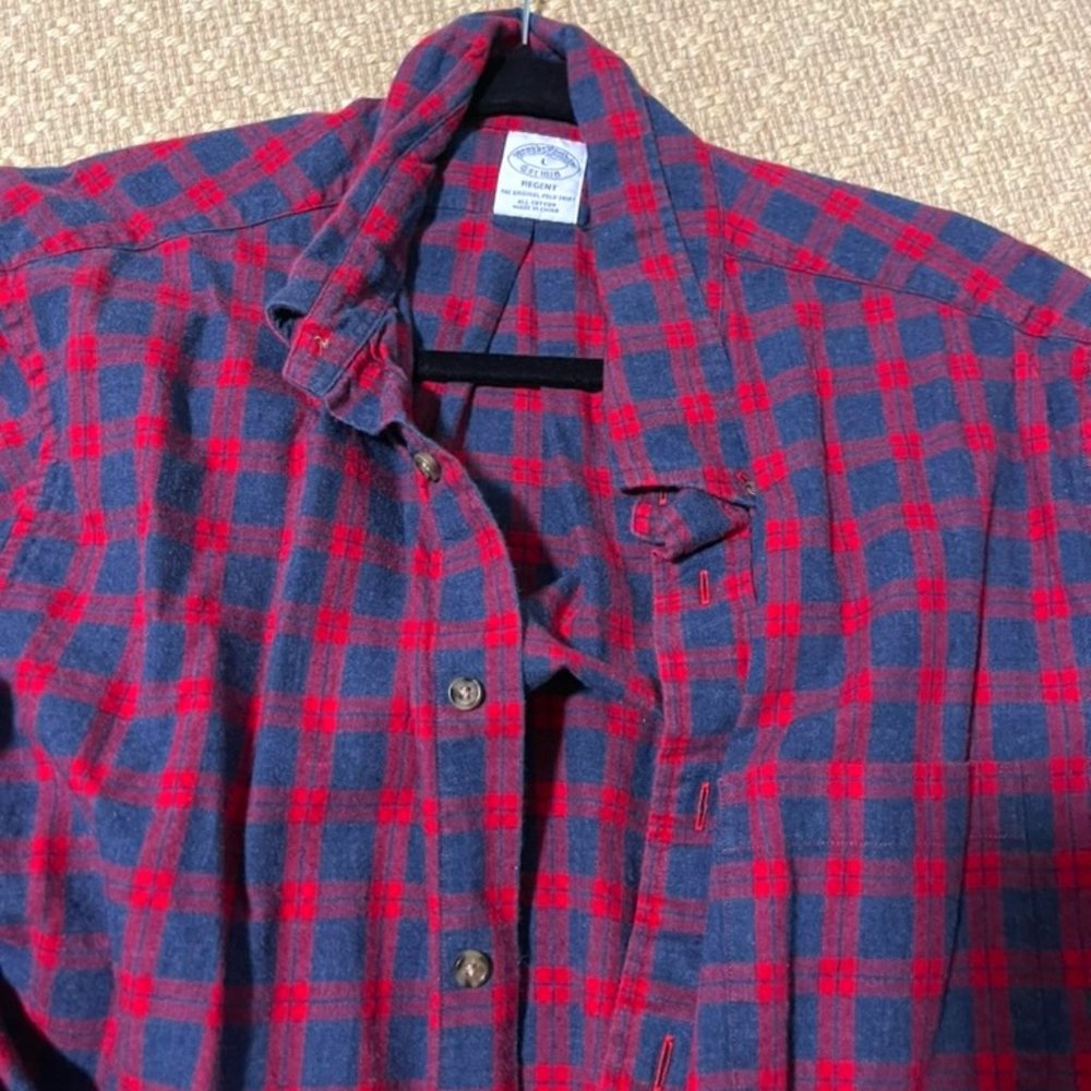 Brooks Brothers Regent  All Cotton Flannel Shirt Size Large